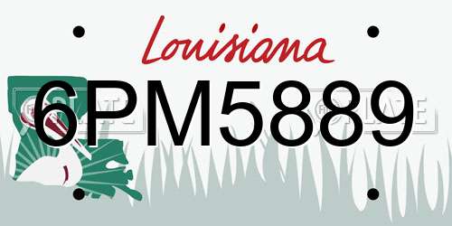 6PM5889 Louisiana License Plate