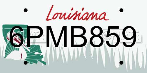 6PMB859 Louisiana License Plate