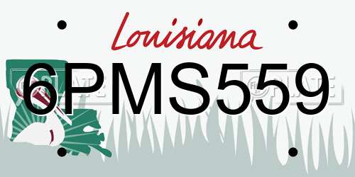 6PMS559 Louisiana License Plate