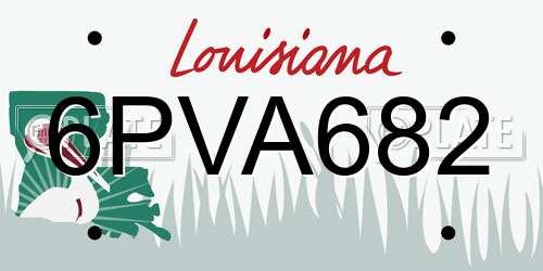 6PVA682 Louisiana License Plate