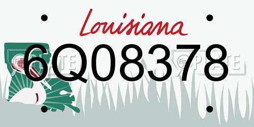 6Q08378 Louisiana License Plate