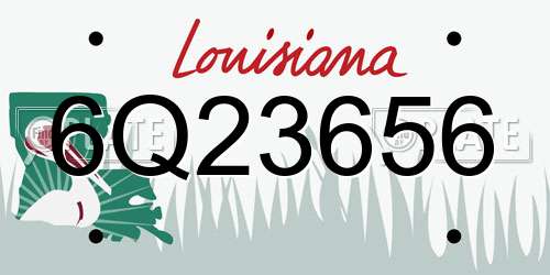 6Q23656 Louisiana License Plate
