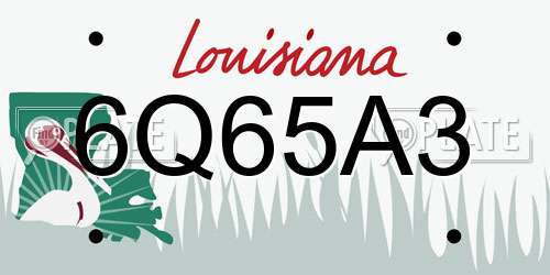 6Q65A3 Louisiana License Plate