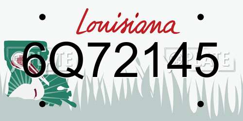 6Q72145 Louisiana License Plate
