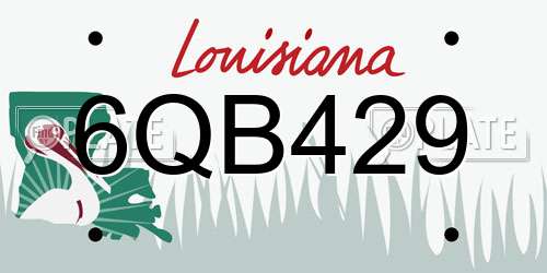 6QB429 Louisiana License Plate
