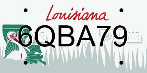 6QBA79 Louisiana License Plate