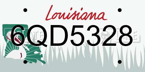 6QD5328 Louisiana License Plate