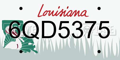 6QD5375 Louisiana License Plate