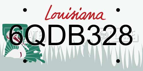 6QDB328 Louisiana License Plate