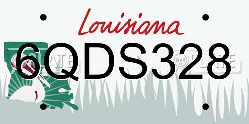 6QDS328 Louisiana License Plate