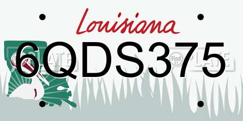 6QDS375 Louisiana License Plate