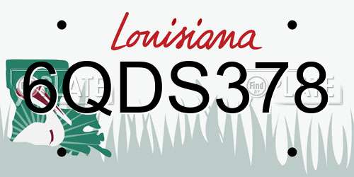 6QDS378 Louisiana License Plate