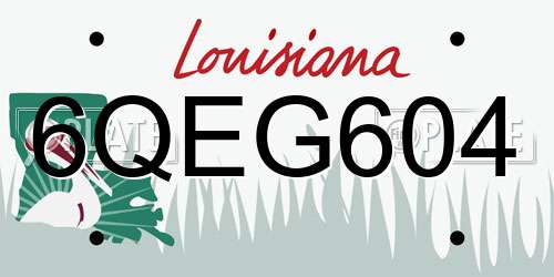 6QEG604 Louisiana License Plate