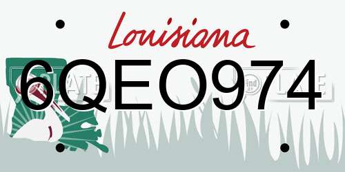 6QEO974 Louisiana License Plate