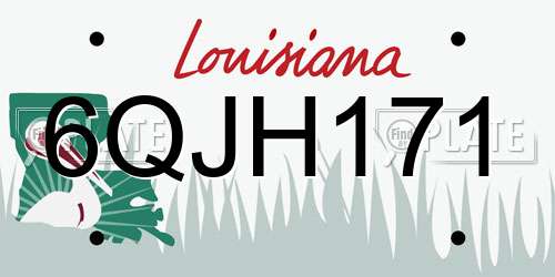 6QJH171 Louisiana License Plate