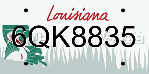 6QK8835 Louisiana License Plate