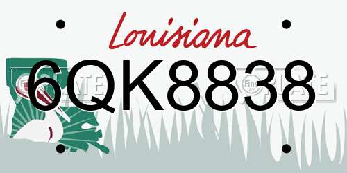 6QK8838 Louisiana License Plate