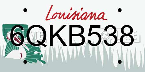 6QKB538 Louisiana License Plate