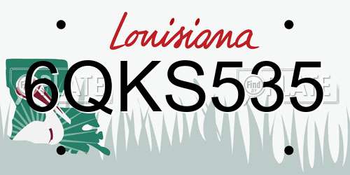 6QKS535 Louisiana License Plate
