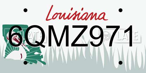 6QMZ971 Louisiana License Plate