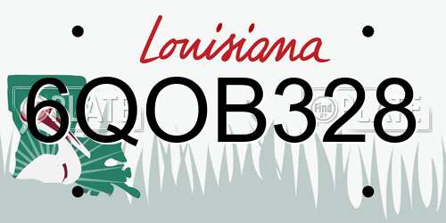 6QOB328 Louisiana License Plate