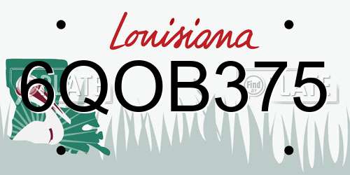 6QOB375 Louisiana License Plate