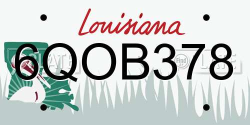 6QOB378 Louisiana License Plate
