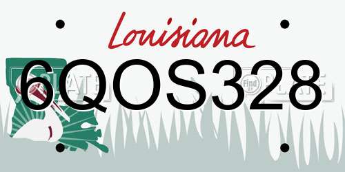 6QOS328 Louisiana License Plate