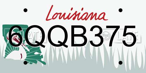 6QQB375 Louisiana License Plate