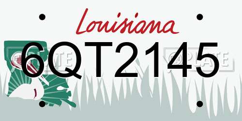 6QT2145 Louisiana License Plate