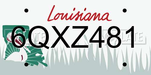 6QXZ481 Louisiana License Plate