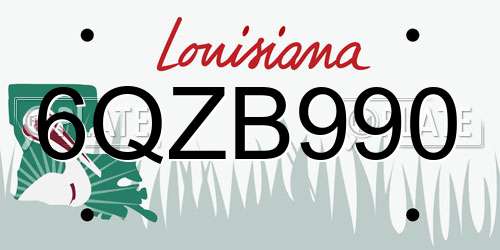 6QZB990 Louisiana License Plate