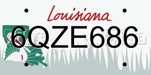 6QZE686 Louisiana License Plate