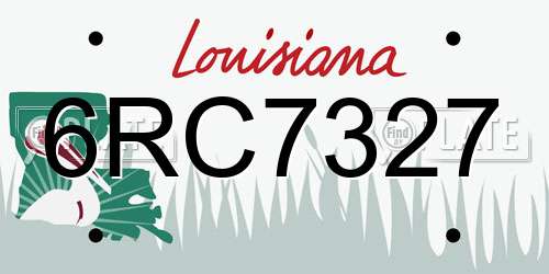 6RC7327 Louisiana License Plate
