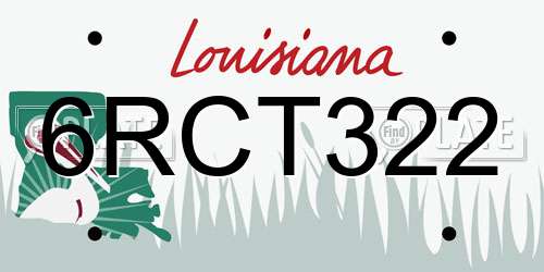 6RCT322 Louisiana License Plate