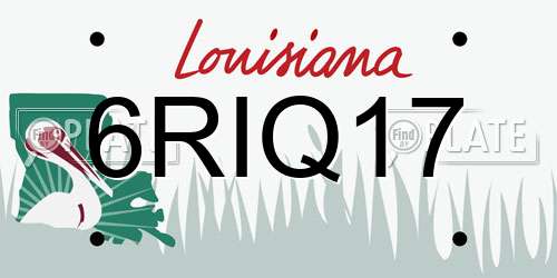 6RIQ17 Louisiana License Plate