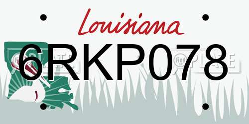 6RKP078 Louisiana License Plate