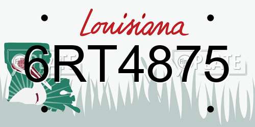 6RT4875 Louisiana License Plate
