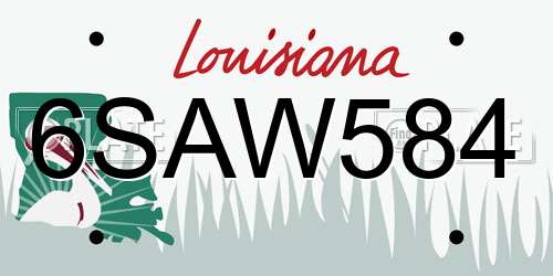 6SAW584 Louisiana License Plate