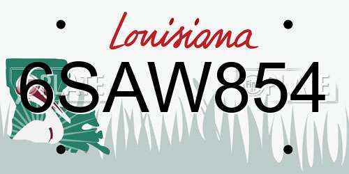 6SAW854 Louisiana License Plate