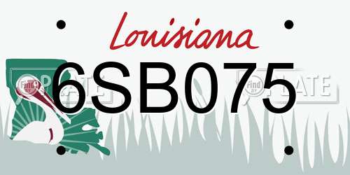 6SB075 Louisiana License Plate