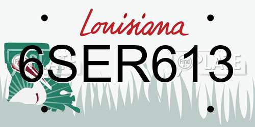6SER613 Louisiana License Plate