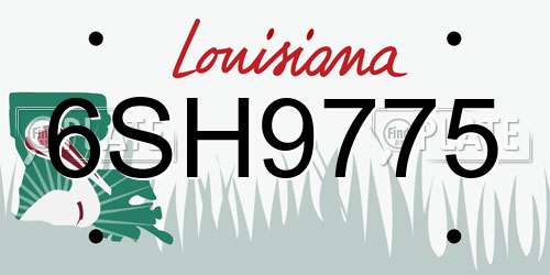 6SH9775 Louisiana License Plate