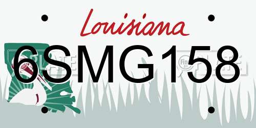 6SMG158 Louisiana License Plate