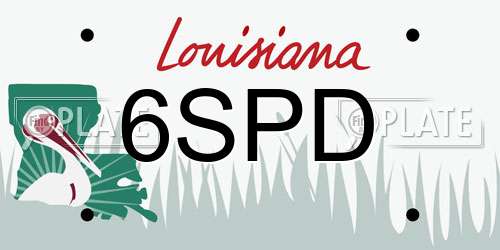 6SPD Louisiana License Plate