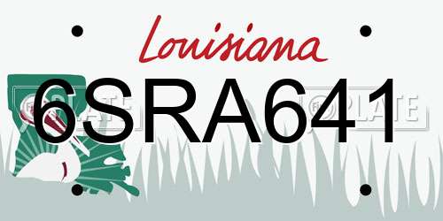 6SRA641 Louisiana License Plate