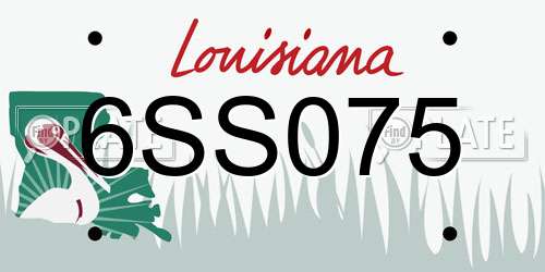 6SS075 Louisiana License Plate
