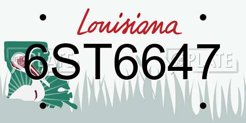 6ST6647 Louisiana License Plate