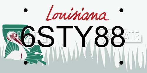 6STY88 Louisiana License Plate