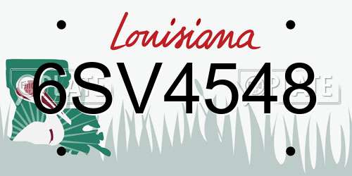 6SV4548 Louisiana License Plate